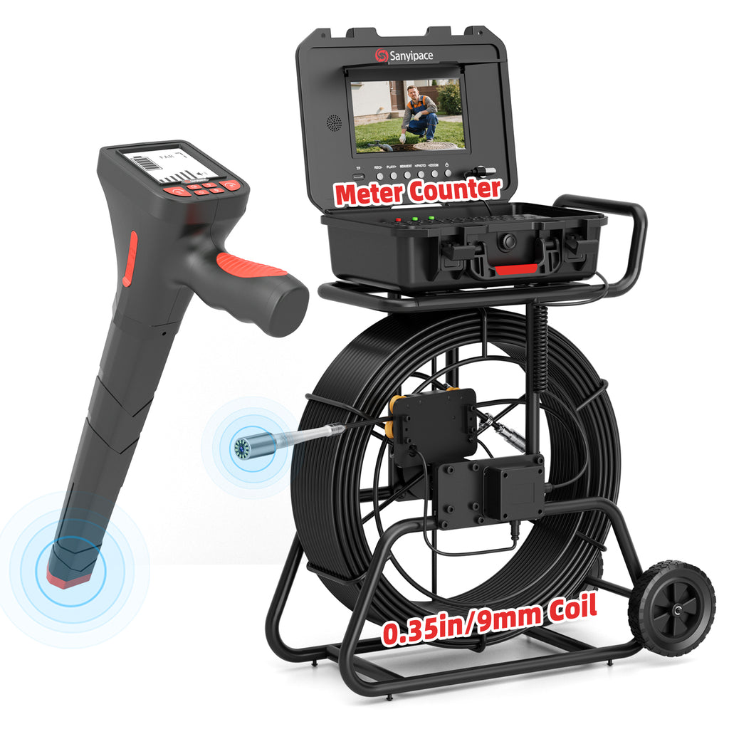 Caméra d'inspection des canalisations avec 24 LED, bobines de 9 mm et localisateur | S830ASMKT & S68R
