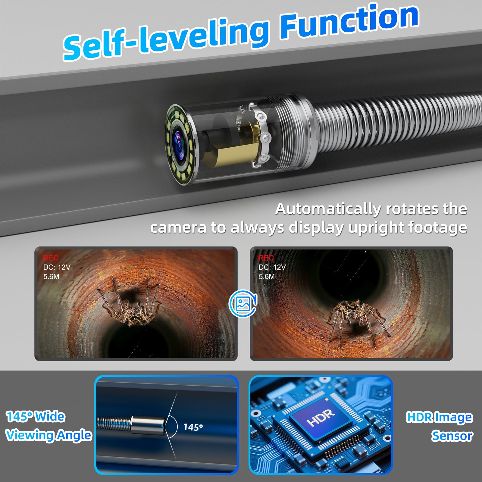 10-inch Plumbing Camera with Self-leveling & Meter Counter Sewer Camera | S840DSRTMS68