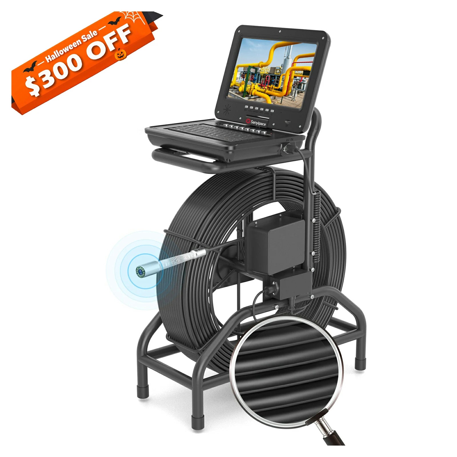 Rotatable Screen Sewer Camera with Self-leveling and Meter Counter | S810ASMKT