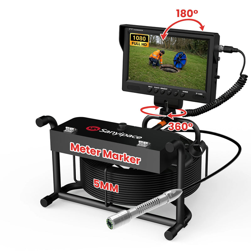 Sewer Camera with Dual-Axis 180° or 360° Rotatable Screen | S620DCST