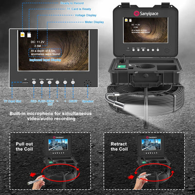 10-inch Monitor Audio DVR Endoscope Camera with Keyboard | SANYIPACE F5800ADJKABTX