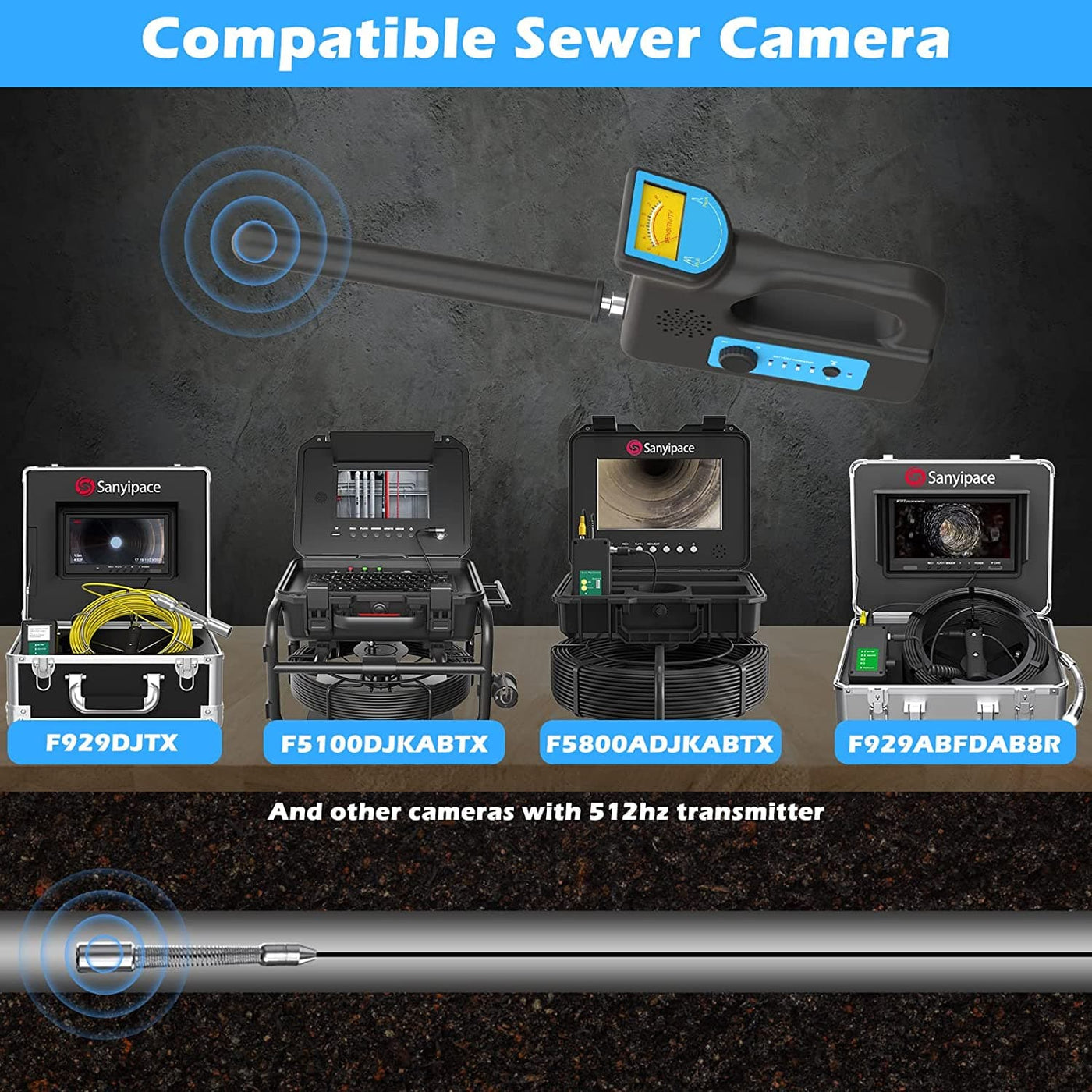 17MM Drain Camera 512Hz Transmitter and Locator Receiver Sonde | Sanyipace U8R